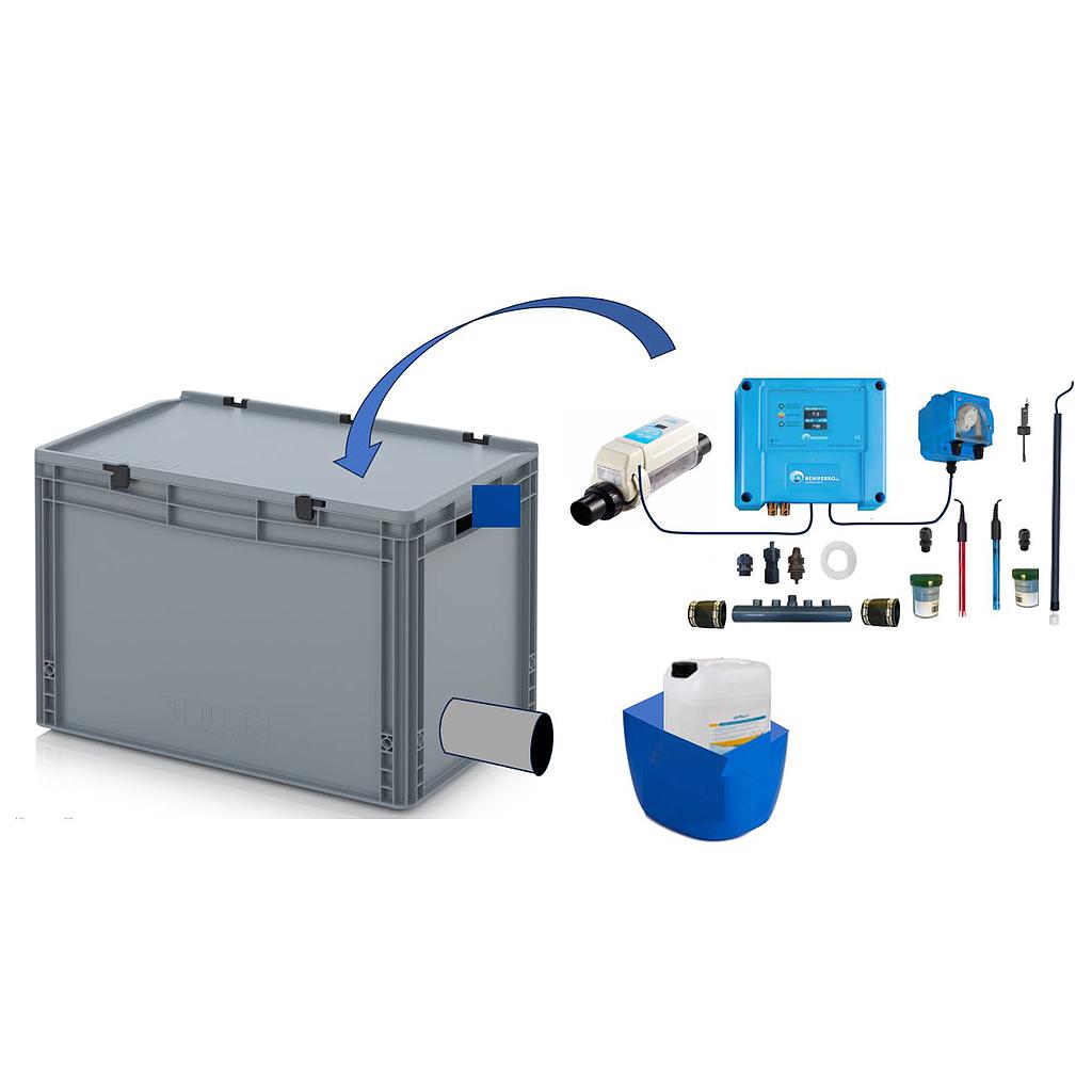 Chloorgenerator HS voorgemonteerd in box met pH en RX regeling