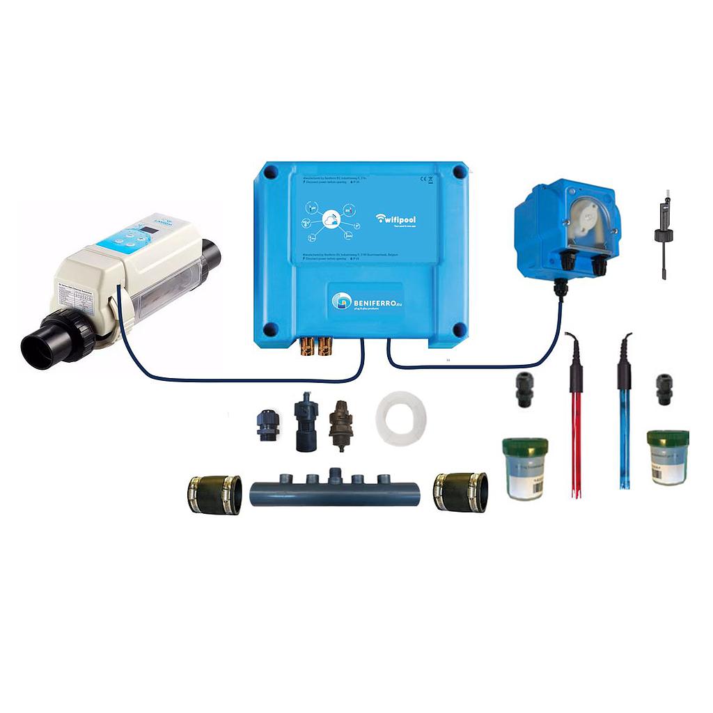 Zoutelektrolyse HS zelfbouw kit met pH en RX regeling