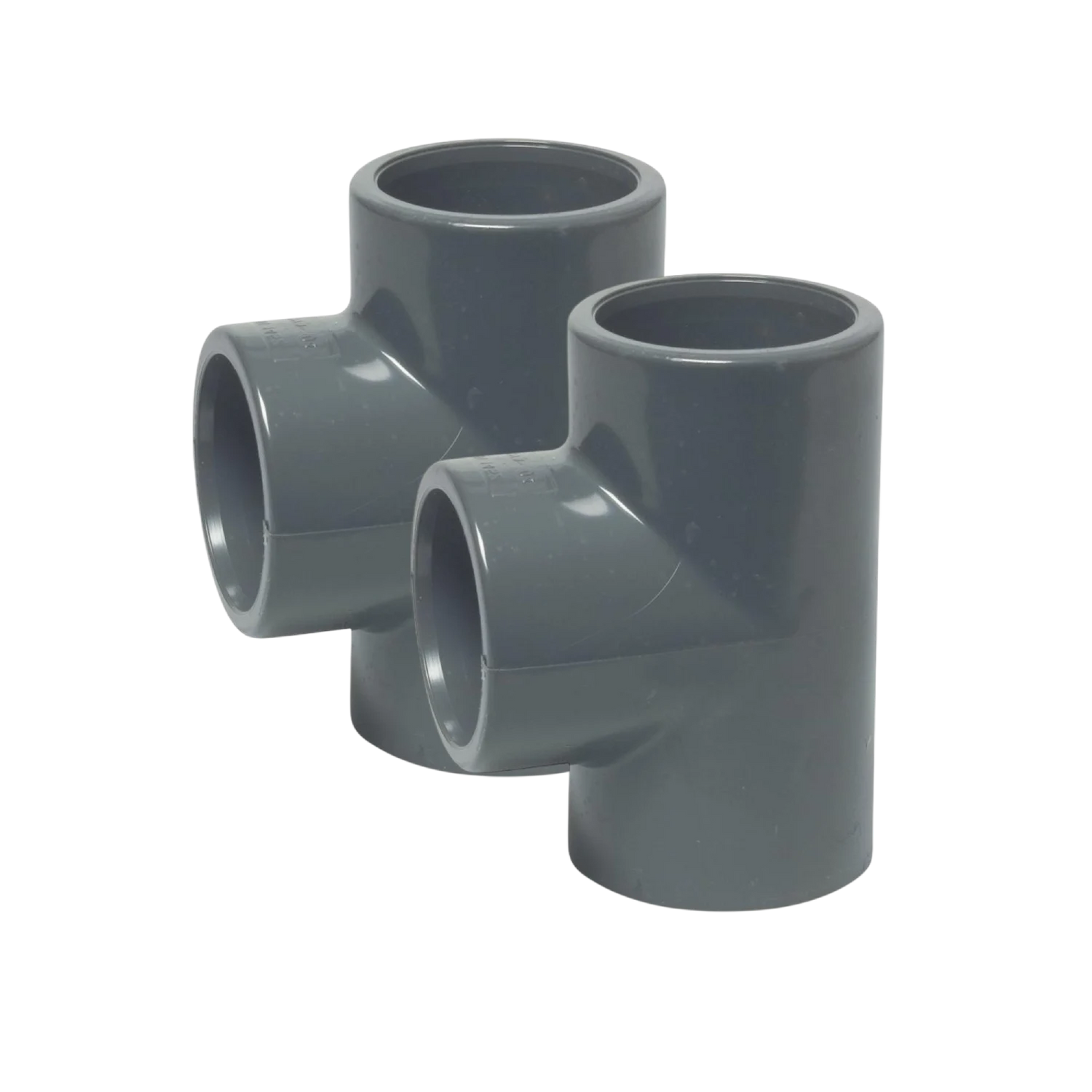 2x T-stuk 90° PVC 50 mm lijmmof 16 bar (2 stuks)