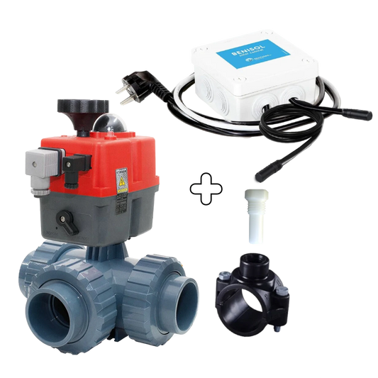 Automatische 3-wegkraan 50mm  L boring met BENISOL:temperatuurcontrole / termostaat - HIDRO plug & play