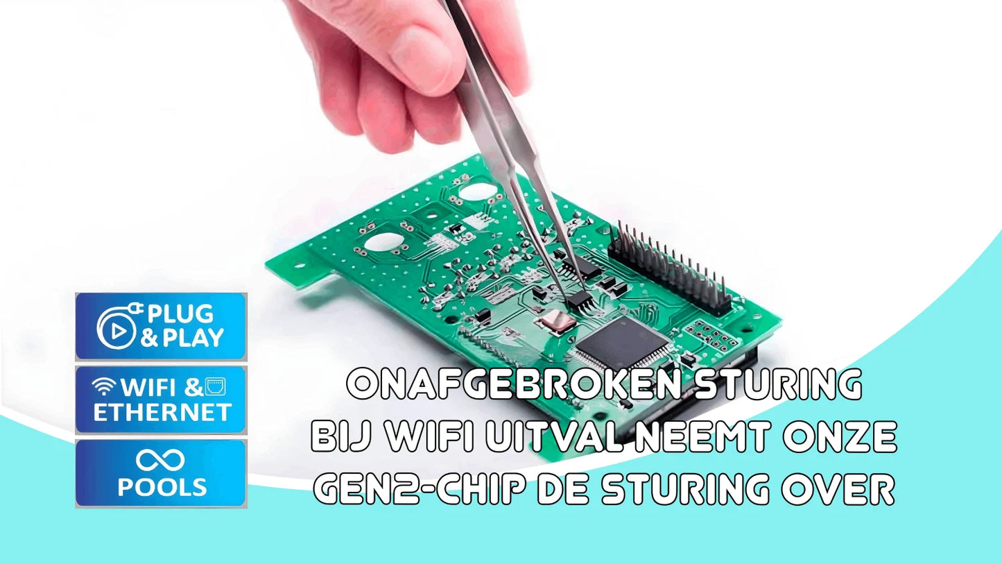 Zoutelektrolyse SR voorgemonteerd in box met PH-, RX-regeling  - zwembad tot 150m³ - WiFi | Display - Debiet-/Niveauregeling in optie