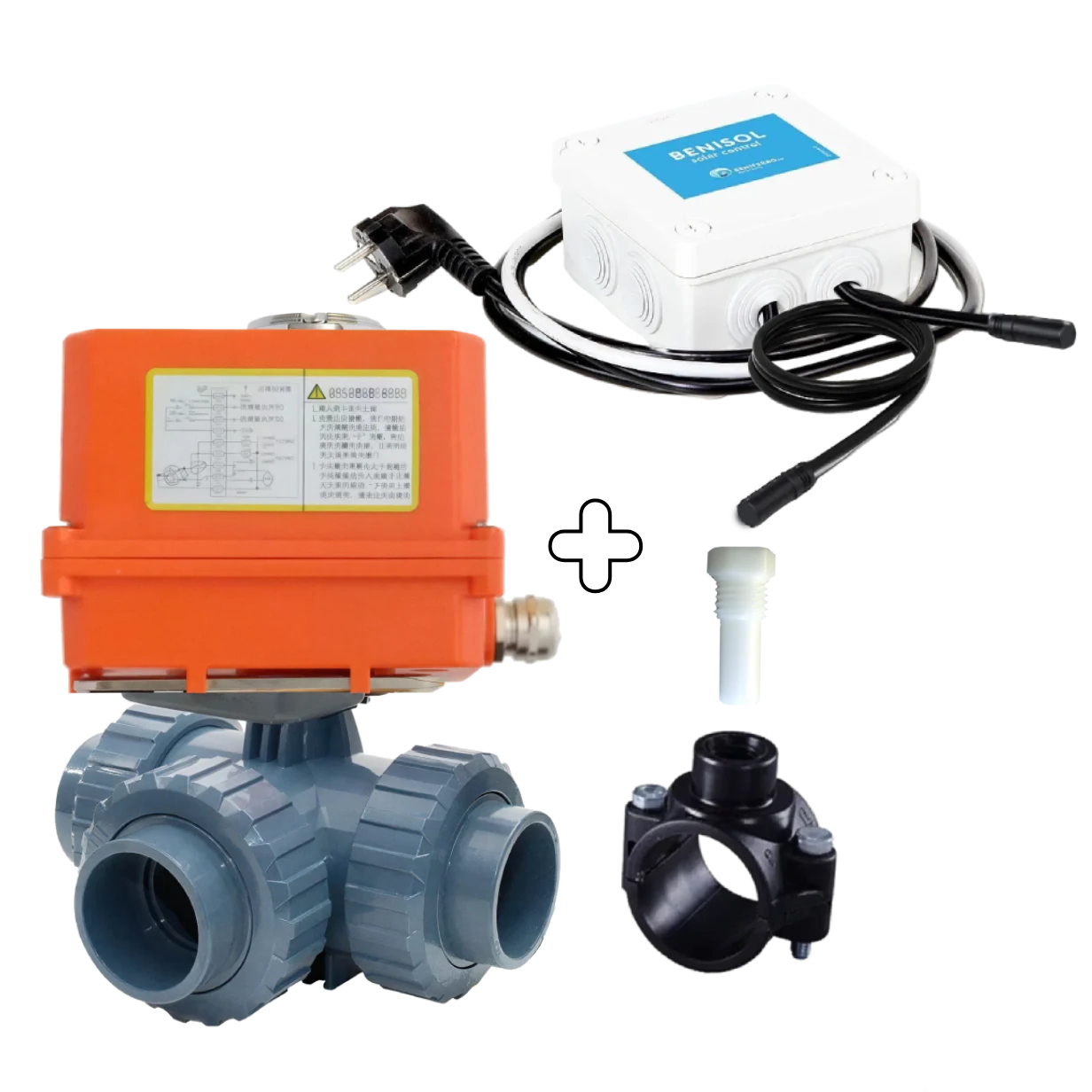 Automatische TORQ 3-wegkraan 50mm  L boring met BENISOL:temperatuurcontrole / termostaat - HIDRO plug & play