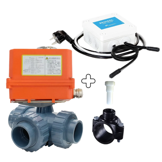 Automatische TORQ 3-wegkraan 50mm  L boring met BENISOL:temperatuurcontrole / termostaat - HIDRO plug & play