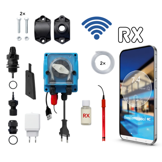 WiFiPOOL UNO RX Chloor doseerpomp - complete installatiekit - zwembad tot 150m³