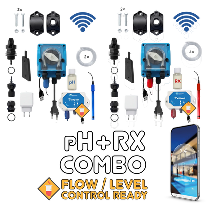 WiFiPOOL UNO pH + RX doseerpompen - complete installatiekit - zwembad tot 150m³