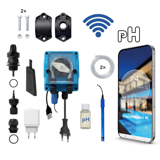 WiFiPOOL UNO pH doseerpomp - complete installatiekit - zwembad tot 150m³