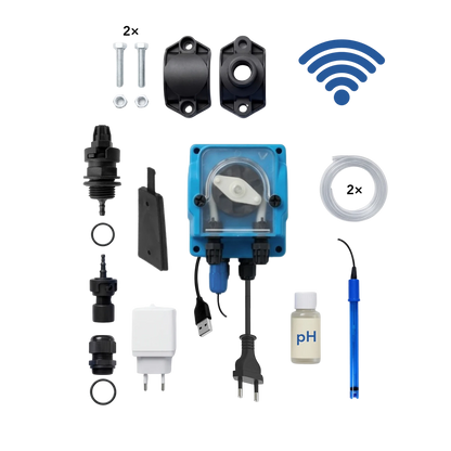 WiFiPOOL UNO pH doseerpomp - complete installatiekit - zwembad tot 150m³