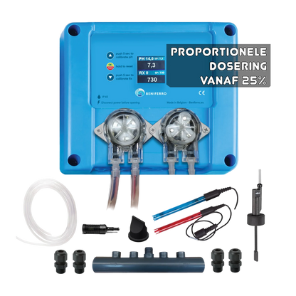 Pool TWIN COMBO - Compact doseerapparaat vloeibare Chloor/pH regeling  - zelfbouwpakket  - zwembad/spa 1 tot 150m³