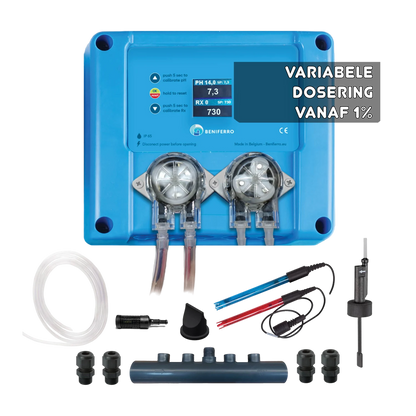Pool TWIN COMBO - Compact doseerapparaat vloeibare Chloor/pH regeling  - zelfbouwpakket  - zwembad/spa 1 tot 150m³