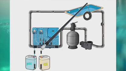 Niveau regelaar voor chloor|zuur|base vat met waterdichte Higo connector - 33/50 cm